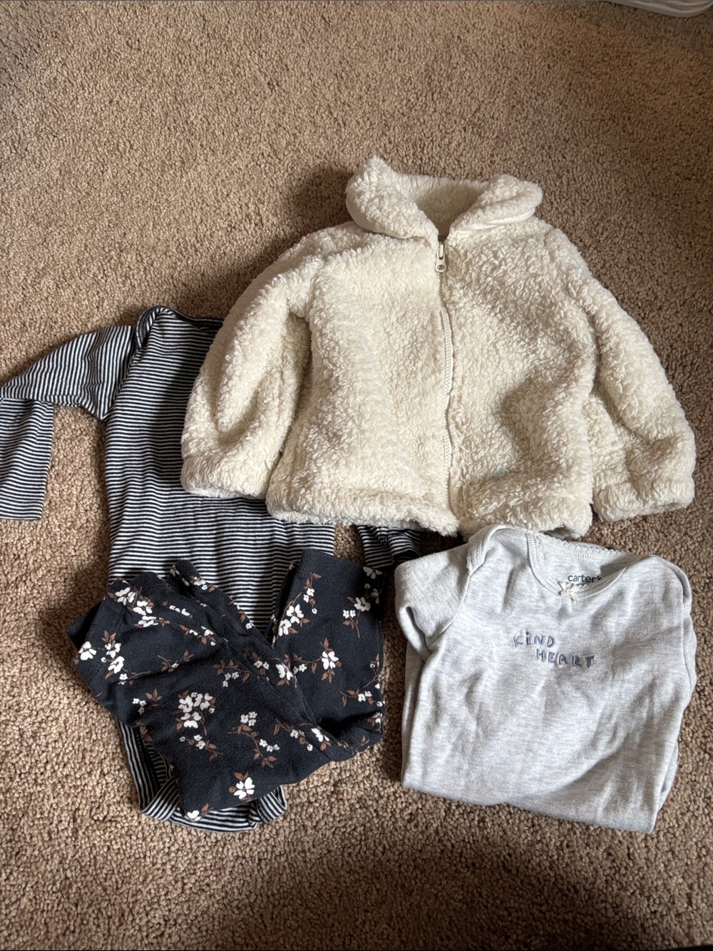 Carter's Cream Sherpa Zip-Up Hoodie and Outfit